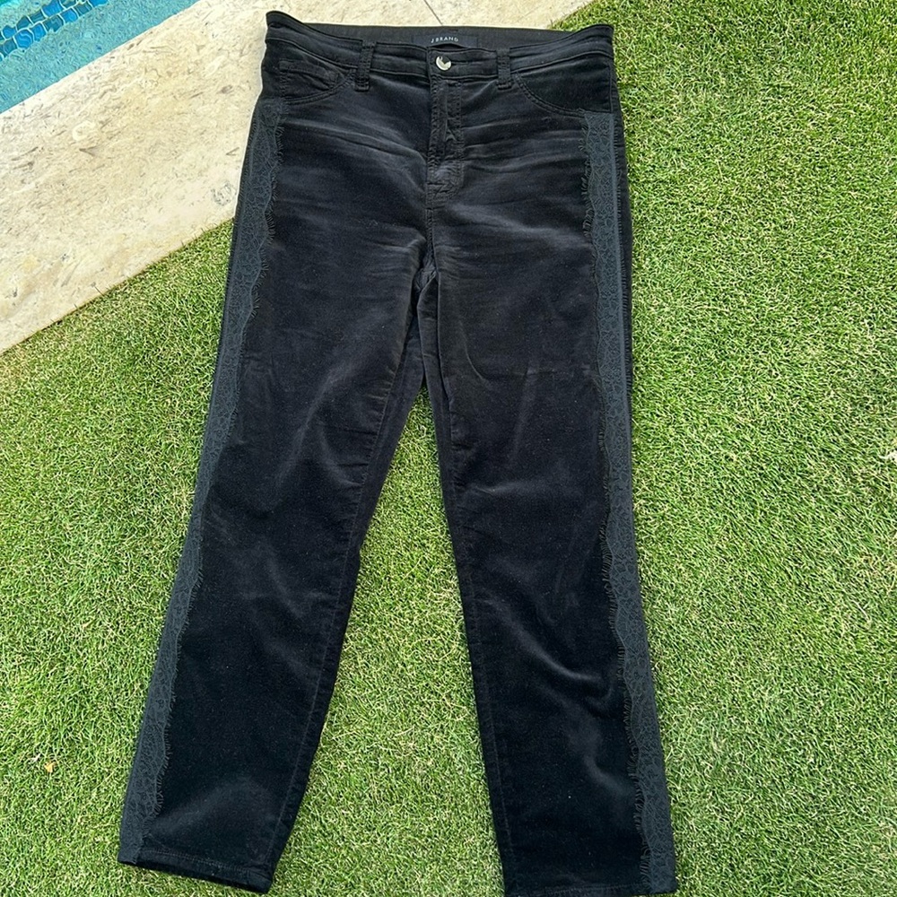 J Brand black velvet pants
